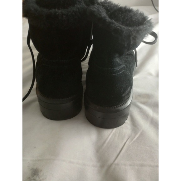 Aquatalia Women BLACK SUEDE Fur Sherling ?Vikki Lace Up Combat Boots Size 8 - Picture 10 of 10